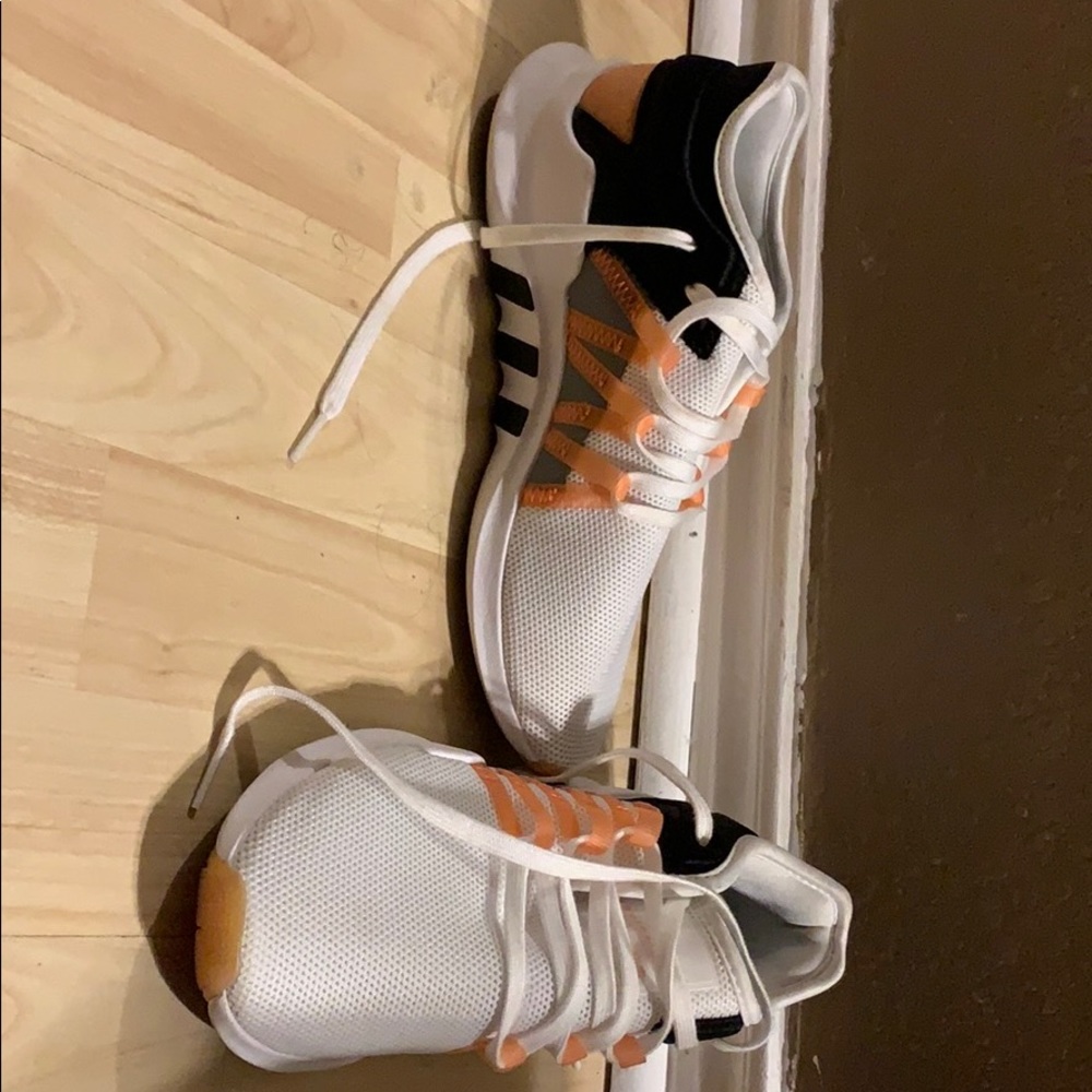 Adidas white black and pink